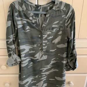 Express Camo mid sleeve mini dress